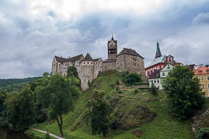 Loket castle and cloudy sky